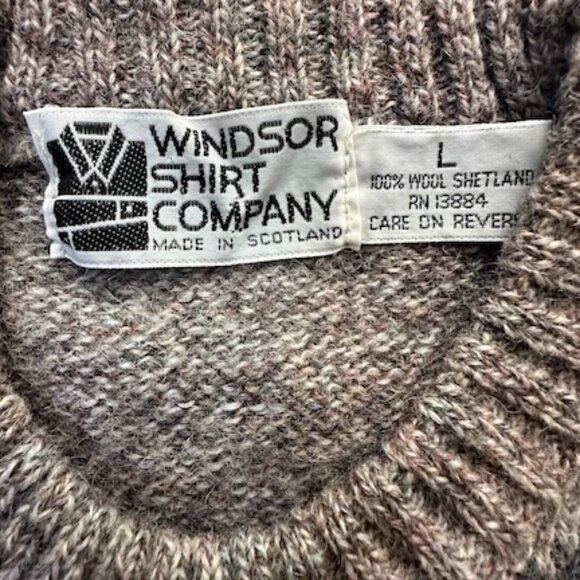 Vintage Windsor Shirt Company Shetland Wool Argyle Knit Crewneck Sweater Size L - Picture 9 of 10